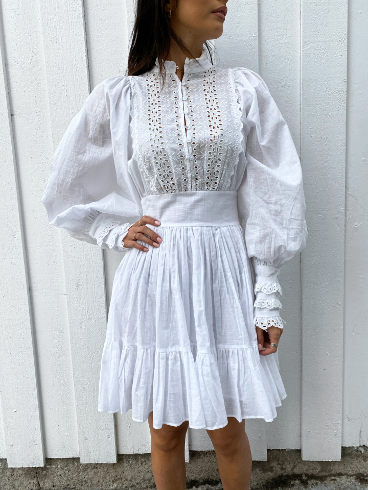 Cotton Slub Mini Dress - White byTiMo ...